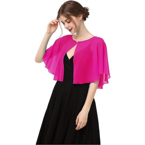 Accessories - SOFT Capelets capes Shawls and Wraps for Dress Hotpink